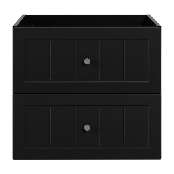 Wisząca Szafka 160 cm Łazienkowa z Blatem i Regałami pod Umywalkę Stylowy Elegancki Czarny Zestaw Vintage Retro GUSTO