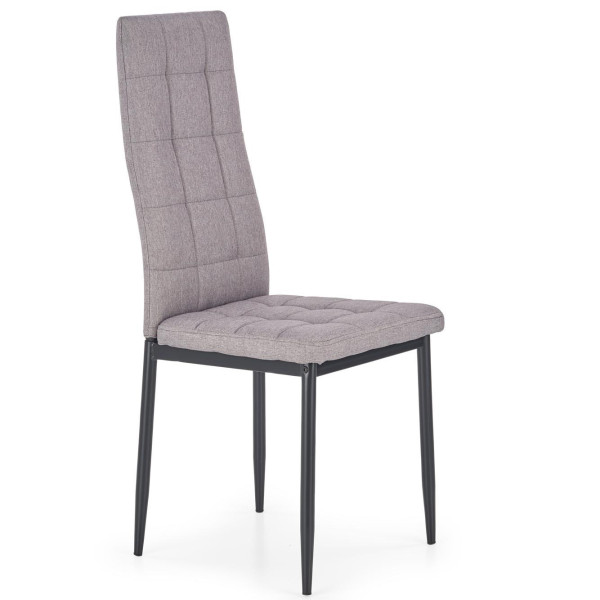 Krzesło Pikowane Loft Tapicerowane K292  Popielate do Salonu Front Lewy