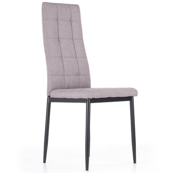 Krzesło Pikowane Loft Tapicerowane K292 Popielate Front Lewy