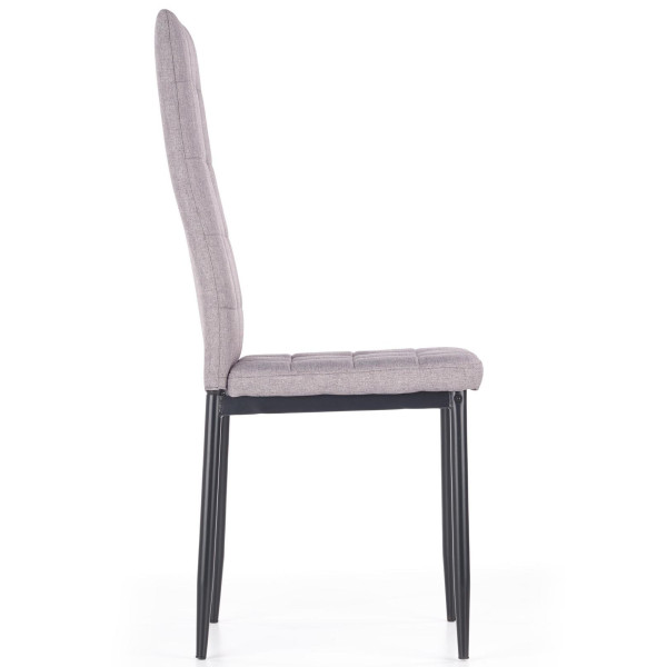 Krzesło Pikowane Loft Tapicerowane K292 Popielate Lewy Bok