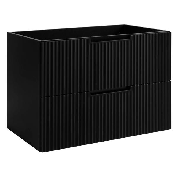 Wisząca Czarna Stylowa Szafka Łazienkowa 80 cm z Blatem Ryfle pod Umywalkę Retro VENA