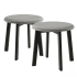 Nowoczesny Taboret Tapicerowany Loft Drewniany Czarny Szary Popielaty STELLA