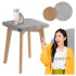 Taboret Drewniany Tapicerowany Kwadratowy Loft Popielaty Szary Siedzisko Dąb Złoty Craft MODO