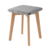 Taboret Drewniany Tapicerowany Kwadratowy Loft Popielaty Szary Siedzisko Dąb Złoty Craft MODO