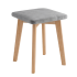 Taboret Drewniany Tapicerowany Kwadratowy Loft Popielaty Szary Siedzisko Dąb Złoty Craft MODO