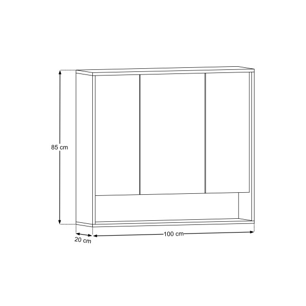 Szafka Z Lustrem 100Cm 3 Drzwi
