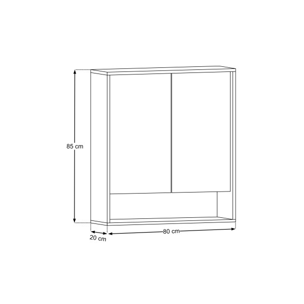Szafka Z Lustrem 80Cm 2 Drzwi