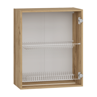 Nowoczesna Szafka Kuchenna Górna Bez Frontu z Ociekaczem 60 cm Korpus Meblowy Dąb Craft VENTO GC-60/72