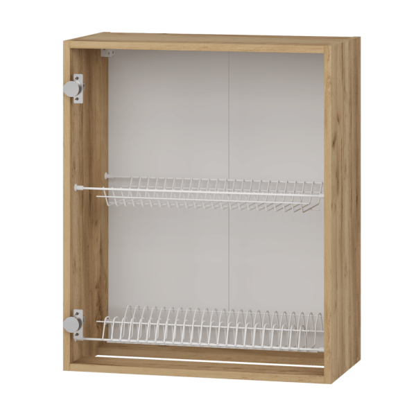 Nowoczesna Szafka Kuchenna Górna Bez Frontu z Ociekaczem 60 cm Korpus Meblowy Dąb Craft VENTO GC-60/72