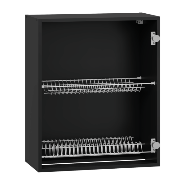 Górny Czarny Korpus Meblowy z Ociekaczem Nowoczesna Szafka Kuchenna Wisząca 60 cm VENTO GC-60/72