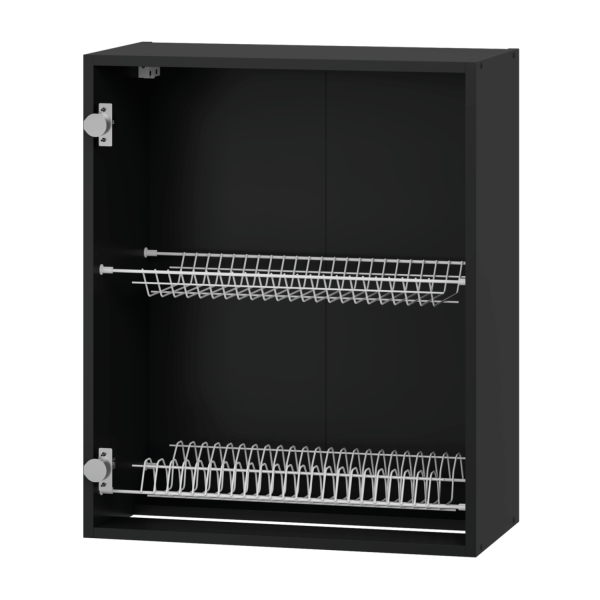 Górny Czarny Korpus Meblowy z Ociekaczem Nowoczesna Szafka Kuchenna Wisząca 60 cm VENTO GC-60/72