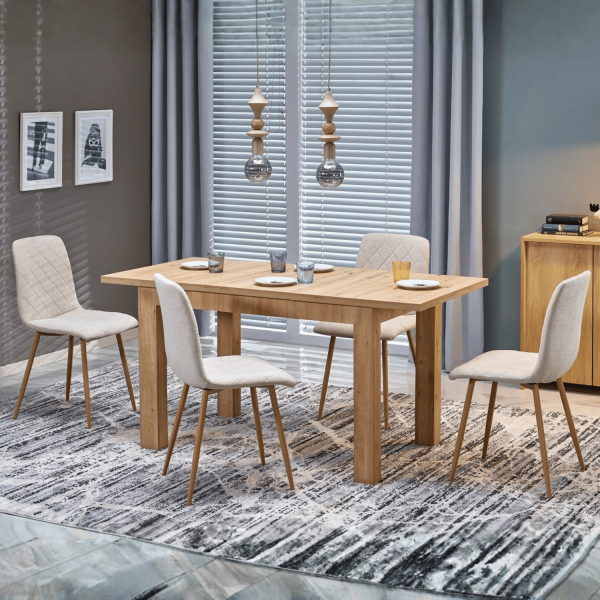 Tradycyjny Stół Rozkładany 120-160 Prostokątny do Salonu Skandynawski Dąb Artisan GIZMO Halmar