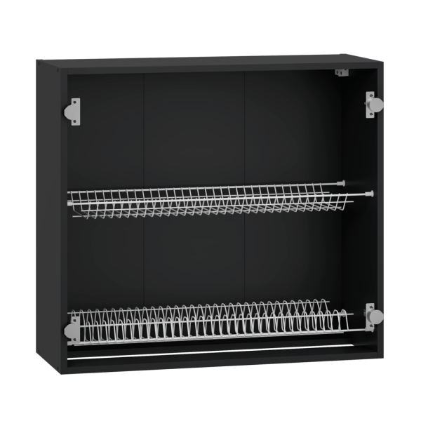 Nowoczesna Górna Szafka Kuchenna Z Ociekaczem Korpus Meblowy Do Kuchni 80 cm Czarny VENTO GC-80/72