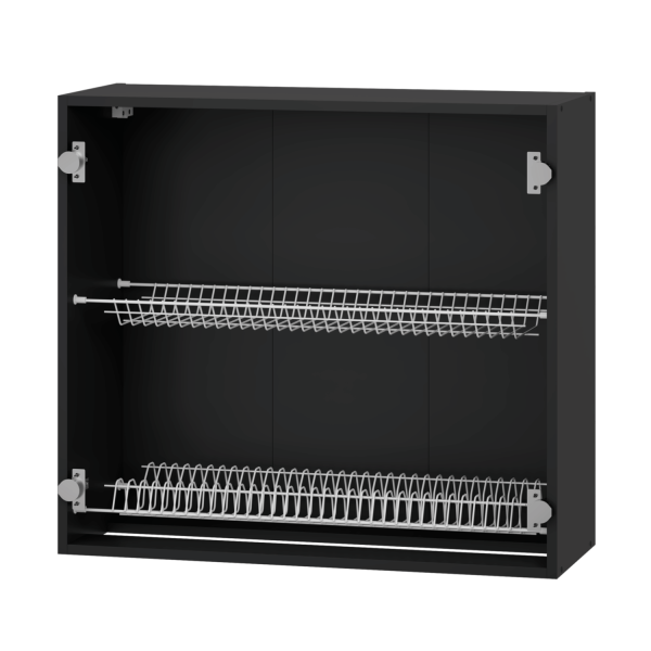 Nowoczesna Górna Szafka Kuchenna Z Ociekaczem Korpus Meblowy Do Kuchni 80 cm Czarny VENTO GC-80/72