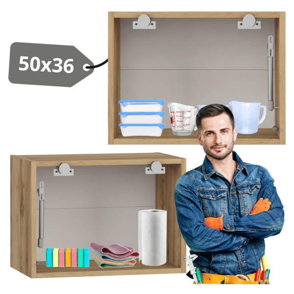 Korpus Meblowy Kuchenny 50 cm Szafka Okapowa Wisząca Górna Kuchenna Dąb Craft VENTO GO-50/36