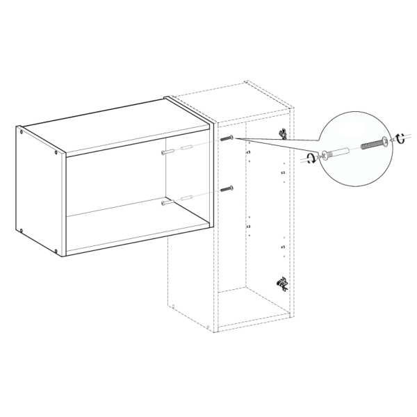 Korpus Meblowy Kuchenny 60 cm Nowoczesna Szafka Kuchenna Górna Wisząca Biała Okapowa VENTO GO-60/36