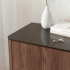 Nowoczesna Komoda do Salonu Mid Century Modern Loft Orzech Warmia Czarny Marmur SOLANO KM-1 Halmar