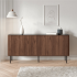 Nowoczesna Komoda do Salonu Mid Century Modern Loft Orzech Warmia Czarny Marmur SOLANO KM-1 Halmar