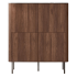 Nowoczesna Wysoka Komoda do Salonu Mid Century Modern Loft Orzech Warmia Czarny Marmur SOLANO KM-2 Halmar