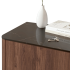 Nowoczesna Wysoka Komoda do Salonu Mid Century Modern Loft Orzech Warmia Czarny Marmur SOLANO KM-2 Halmar
