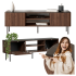 Nowoczesna Szafla RTV do Salonu Mid Century Modern Loft Orzech Warmia Czarny Marmur SOLANO RTV-1 Halmar