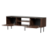 Nowoczesna Szafla RTV do Salonu Mid Century Modern Loft Orzech Warmia Czarny Marmur SOLANO RTV-1 Halmar