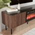 Nowoczesna Szafla RTV do Salonu Mid Century Modern Loft Orzech Warmia Czarny Marmur SOLANO RTV-1 Halmar