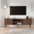 Nowoczesna Szafla RTV do Salonu Mid Century Modern Loft Orzech Warmia Czarny Marmur SOLANO RTV-1 Halmar