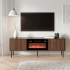 Nowoczesna Szafla RTV do Salonu Mid Century Modern Loft Orzech Warmia Czarny Marmur SOLANO RTV-1 Halmar