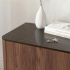 Nowoczesna Szafla RTV do Salonu Mid Century Modern Loft Orzech Warmia Czarny Marmur SOLANO RTV-2 Halmar