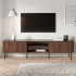 Nowoczesna Szafla RTV do Salonu Mid Century Modern Loft Orzech Warmia Czarny Marmur SOLANO RTV-2 Halmar