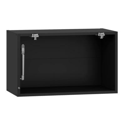 Szafka Kuchenna Górna Okapowa Z Witryną Bez Frontu 60 cm Nowoczesny Korpus Meblowy Czarny VENTO GOV-60/36
