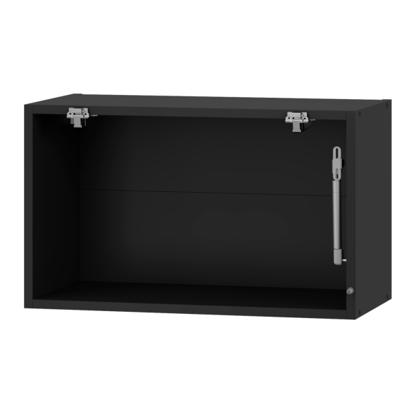 Szafka Kuchenna Górna Okapowa Z Witryną Bez Frontu 60 cm Nowoczesny Korpus Meblowy Czarny VENTO GOV-60/36