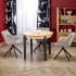 Nowoczesny Stół Rozkładany 100-200 do Salonu Loft Dąb Naturalny Nogi Czarny SORBUS Halmar