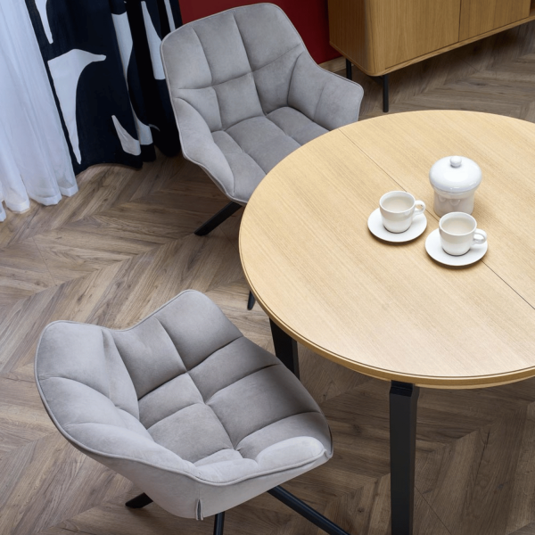 Nowoczesny Stół Rozkładany 100-200 do Salonu Loft Dąb Naturalny Nogi Czarny SORBUS Halmar