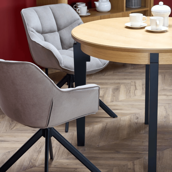 Nowoczesny Stół Rozkładany 100-200 do Salonu Loft Dąb Naturalny Nogi Czarny SORBUS Halmar