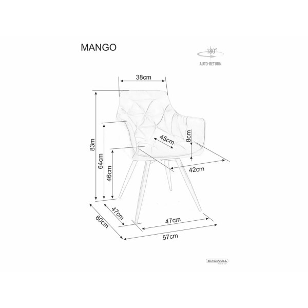 Krzesło Mango Leo Kaszmir
