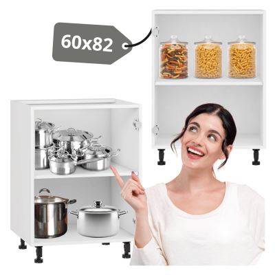 Biała Dolna Szafka Kuchenna Stojąca Bez Frontu 60 cm Korpus Meblowy Kuchenny VENTO D-60/82