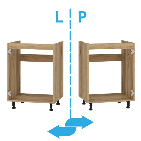Szafka Zlewozmywakowa 60 cm Stojąca Korpus Szafki Pod Zlewozmywak Do Kuchni Bez Frontu Dąb Craft VENTO DK-60/82