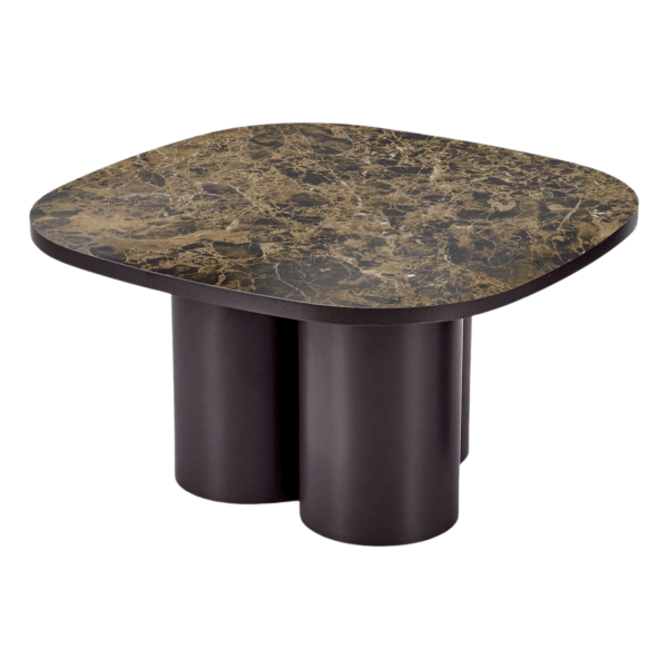 Nowoczesny Stolik Kawowy Ława do Salonu Mid Century Modern Brązowy Marmur Brązowy CORDINA Halmar