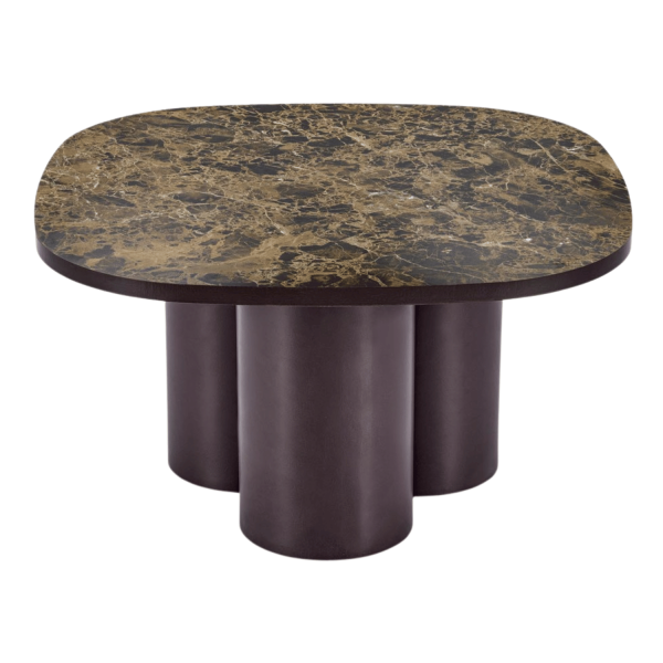 Nowoczesny Stolik Kawowy Ława do Salonu Mid Century Modern Brązowy Marmur Brązowy CORDINA Halmar