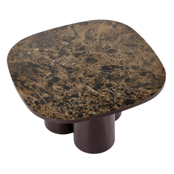 Nowoczesny Stolik Kawowy Ława do Salonu Mid Century Modern Brązowy Marmur Brązowy CORDINA Halmar