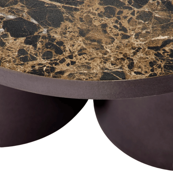 Nowoczesny Stolik Kawowy Ława do Salonu Mid Century Modern Brązowy Marmur Brązowy CORDINA Halmar