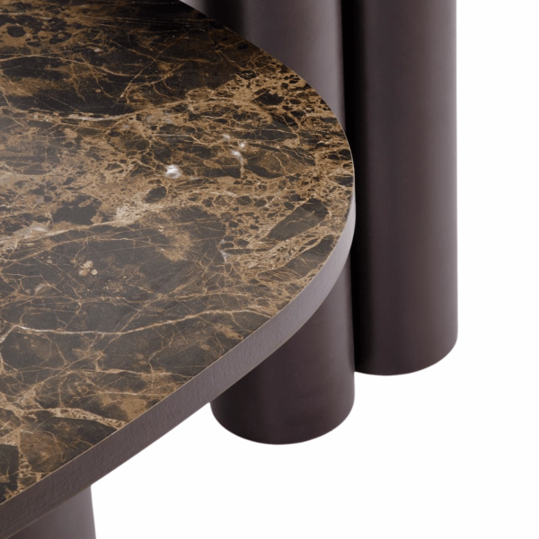 Nowoczesny Stolik Kawowy Ława do Salonu Mid Century Modern Brązowy Marmur Brązowy CORDINA Halmar