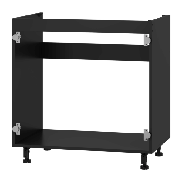Szafka Pod Zlewozmywak Stojąca Szafka Kuchenna Bez Frontu 80 cm Czarny Korpus Do Kuchni VENTO DK-80/82