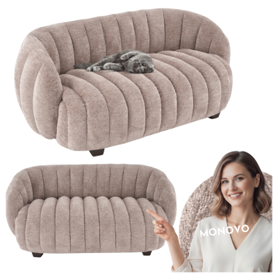 Nowoczesna Sofa Fotel Wypoczynkowy do Salonu Pokoju Loft Skandynawski Ciemny Beżowy FRASER XL Halmar