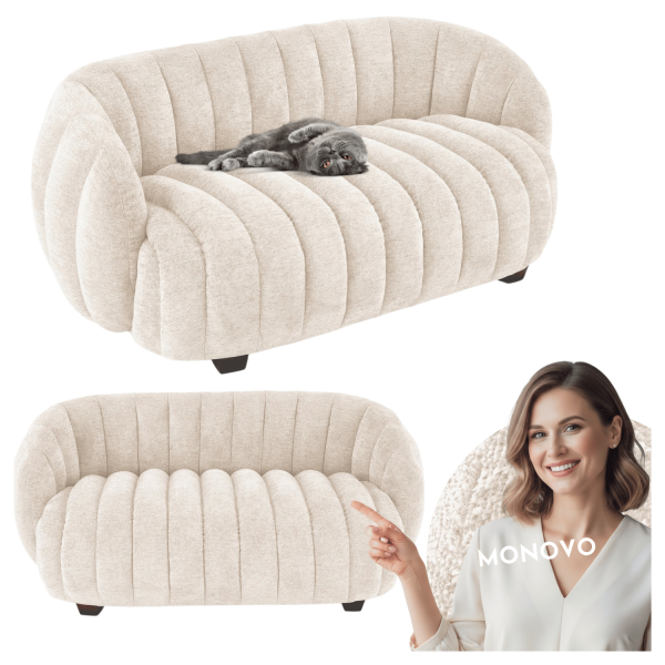Nowoczesna Sofa Fotel Wypoczynkowy do Salonu Pokoju Loft Skandynawski Kremowy Jasny Beżowy FRASER XL Halmar
