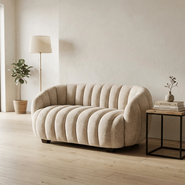Nowoczesna Sofa Fotel Wypoczynkowy do Salonu Pokoju Loft Skandynawski Kremowy Jasny Beżowy FRASER XL Halmar
