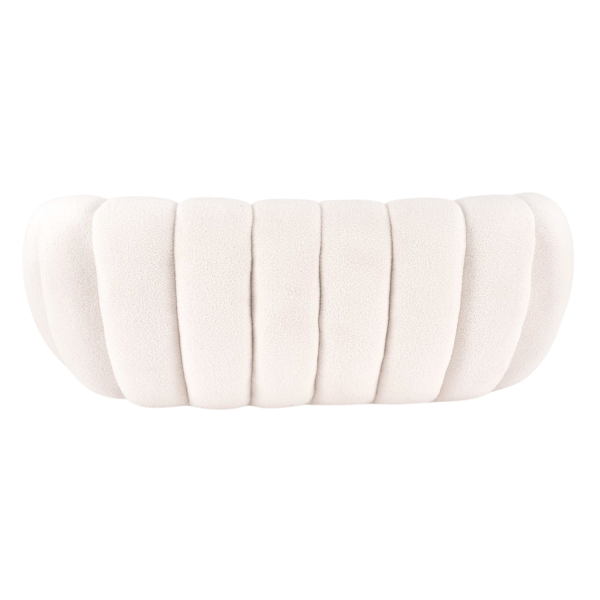 Nowoczesna Sofa Wypoczynkowa do Salonu Tapicerowany Duża Pufa Siedzisko Boucle Glamour Beżowy Biały Kremowy GASPAR XL Halmar