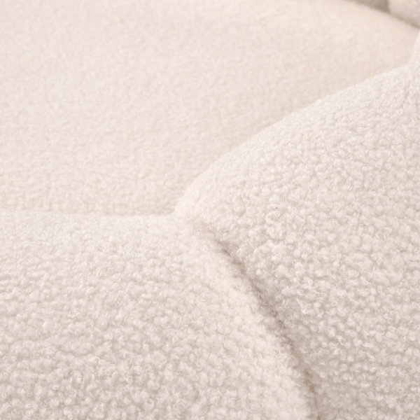 Nowoczesna Sofa Wypoczynkowa do Salonu Tapicerowany Duża Pufa Siedzisko Boucle Glamour Beżowy Biały Kremowy GASPAR XL Halmar